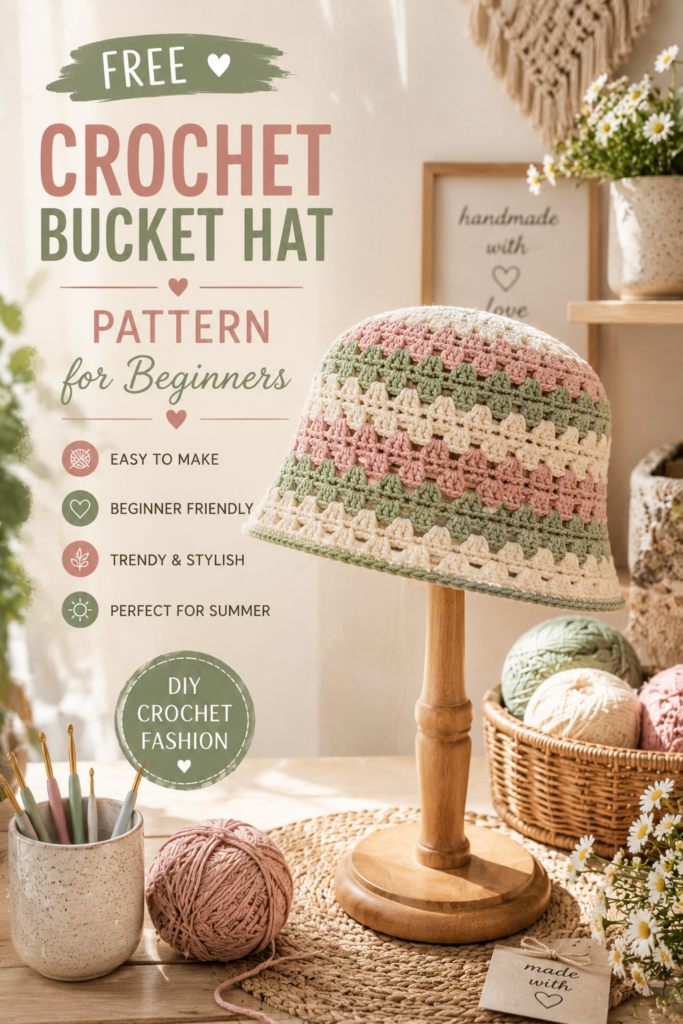 crochet bucket hat free pattern for beginners